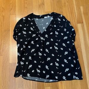 Black Floral Women's Top